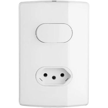 Imagem de INTERRUPTOR + TOMADA 2P+T 10A 4X2 NYLON CINZA CLARO - NEREYA - PIAL - 663187