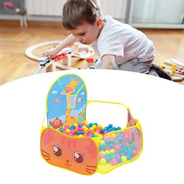 Imagem de Generic Barraca Dobrável do Teste Padrão do Girafa Poço da Bola das Crianças Com Aro de Basquete, Piscina Durável Jogo bebê para Meninos Meninas, área de Jogo Respirável Malha (Amarelo)