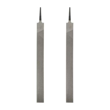Imagem de HARFINGTON 2 limas planas de corte grosso de 35,5 cm com dentes de corte duplo de aço de alto carbono sem alça para remoção de rebarbação de madeira de metal