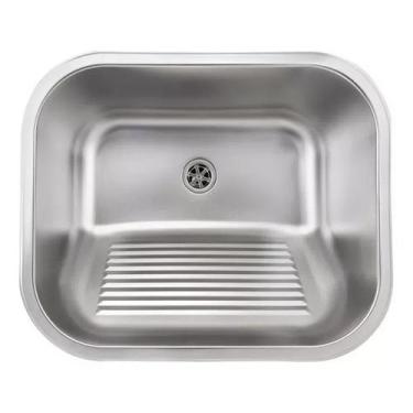 Imagem de Tanque Lavanderia Aço Inox 55x45 Com Acetinado Cor Prata - oem