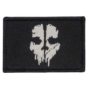 Imagem de Miltacusa Patch de caveira fantasma do Call of Duty [Pacote com 2 peças - gancho de fixação traseira - G4]