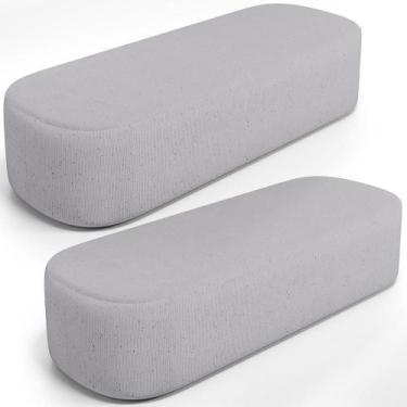 Imagem de Kit 02 Puffs Decorativos Orgânicos Para Living Quarto 160cm Doha W01 L