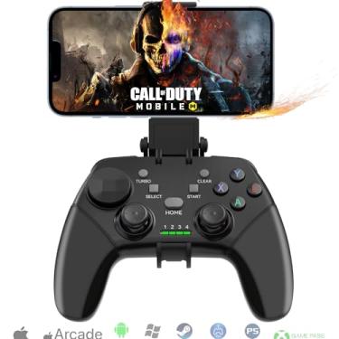 Imagem de Megadream Wireless Mobile Gaming Controller Gamepad for iPhone/Android/iPad/PC/Switch/PS4/PC Joystick with Phone Holder, Supported Cloud Game, Streaming on PS5/X-box, Turbo