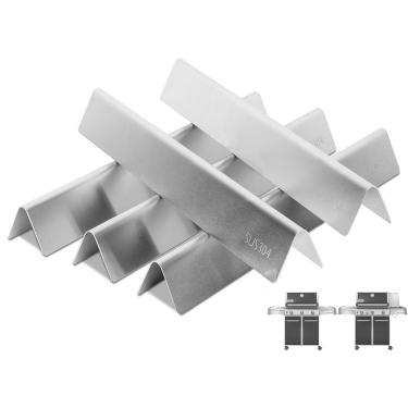 Imagem de PETKAO Barras de saborizador de 44,45 cm para grelha Weber Genesis 300, Gênesis E310 E320 E330 S310 S330 EP-310 EP-320 EP-330 Grills (com botões de controle frontal), placa de calor de aço inoxidável de 16GA, 7620