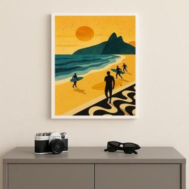 Imagem de Quadro Arte Rio De Janeiro - Surf 24X18Cm Mold Preta Vidro - Quadros O