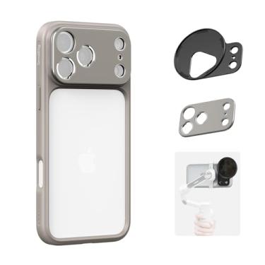 Imagem de SMALLRIG Capa protetora FilMov para iPhone 17 Pro, design traseiro oco com placa traseira de lente, adaptador de filtro de 67 mm compatível com estabilizadores de gimbal de telefone, para DJI para