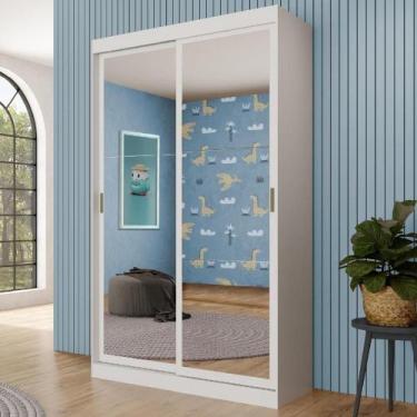 Imagem de Guarda Roupa Infantil 2 Portas 2 Gav Espelho Branco - MÓVEIS CARRARO