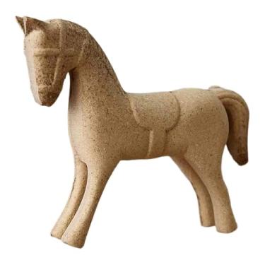 Imagem de BLWOTMOR Escultura de Cavalo de Madeira Inacabada para Pintar, Decoração de Mesa, Ornamento de Animal em Branco para Pintura DIY, Escritório, Dormitório, Banca, Estilo a