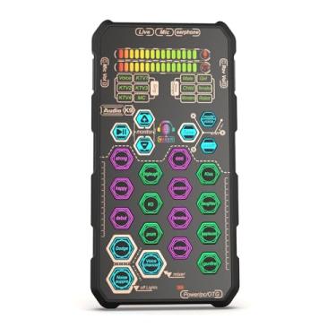 Imagem de ASHATA Conjunto de Trocador de Voz, Pequeno Conjunto de Placa de Som Portátil Com Mudança de Voz, 6 Efeitos, Mixer de áudio Portátil para Podcasting, Transmissão, Gravação de Canto