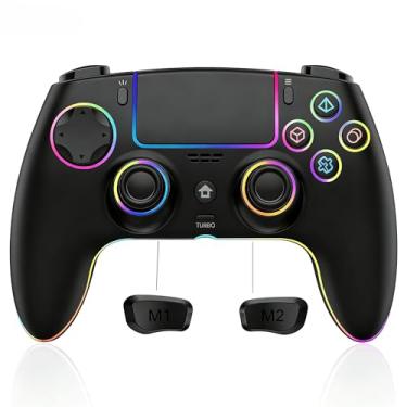Imagem de JUNHUAN Wireless PC Controller for PS4/PS3/PC/Anroid/IOS, Switch Controller for Nintendo Switch/Lite/OLED with Hall trigger/Programming Function/Non-Slip Grip/Cool RGB/Motion Sensor/TURBO/3.5mm Audio