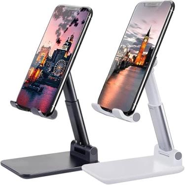 Imagem de Suporte Para Celular e Tablet Dobrável Portátil Ajustável Apoio Mesa(Cor aleatória,2 PCS)