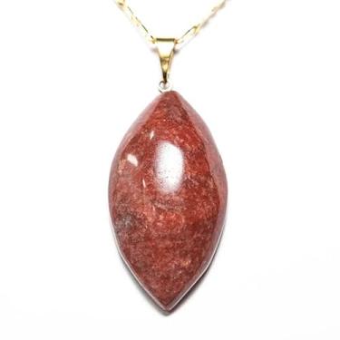 Imagem de Colar Navete Folha Dolomita Vermelha Pedra Natural