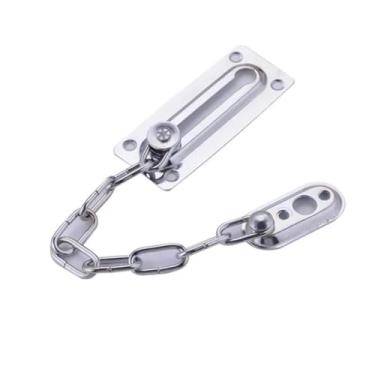 Imagem de Corrente de aço inoxidável, corrente de trinco de porta, corrente de porta, kit de corrente de fácil instalação, ferragens domésticas para armários, cercas, alojamento de viagem, portas residenciais