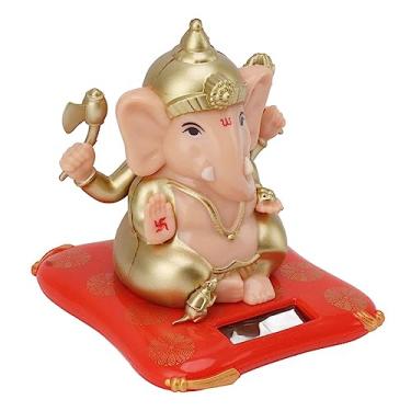 Imagem de Alomejor Decorações de Carro, Ornamento de Ganesha Movido a Energia Solar, Estátua de de Elefante Hindu Abs Com Cabeça de Dança para Painel de Carro, Decoração de Casa
