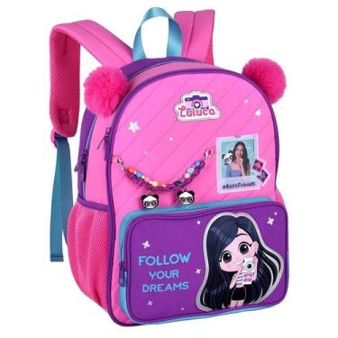 Imagem de Mochila Luluca De Costas Infantil Meninas Pandinhas Youtuber