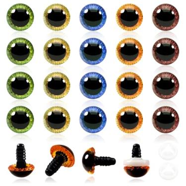 Imagem de TOAOB 20 peças de olhos de segurança de 17 mm para Amigurumis Olhos coloridos de crochê com arruelas Olhos de artesanato de plástico para fazer bonecas de animais de pelúcia DIY
