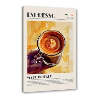 Imagem de Impressão de café vintage aquarela bebendo pôsteres arte de parede café decoração de cozinha sala de jantar escritório café bar decoração de parede (SKU3,16x60 cm), emoldurado (tela embalada))