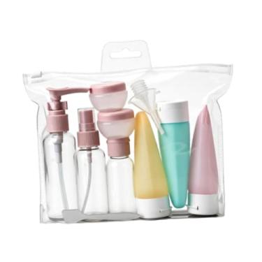 Imagem de oshhni Frascos de viagem para produtos de higiene pessoal, recarregáveis, leves, portáteis, ideais para cremes, cosméticos e condicionadores. Perfeitos para, Colorido Translúcido