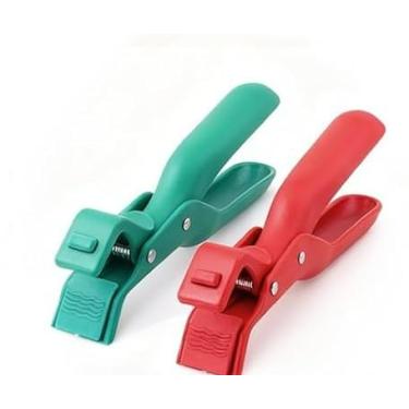 Imagem de 2 pinças de placa quente, 2026 novas pinças de elevação de placa quente, clipe de tigela anti-queimadura multifuncional, suporte de prato quente antiderrapante de silicone, forno de micro-ondas para