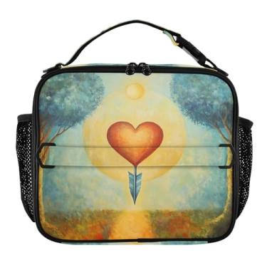 Imagem de Joisal Lancheira feminina Heart Arrow Lancheira estética à prova de vazamento macia
