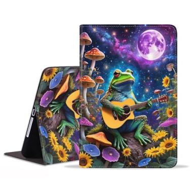 Imagem de BWOOLL Capa para tablet Samsung Galaxy Tab S11 de 11 polegadas 2025 (modelo: SM-X730/X736B), capa fina e leve de couro PU com função despertar/hibernar automaticamente, sapo tocando guitarra