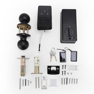 Imagem de Yinhing Fechadura de Porta Inteligente de Entrada Sem Chave Cartão de Senha de Impressão Digital Acesso Remoto WIFI Com 8 Idiomas para Portas de Vidro Sem Moldura Gancho de Liga de