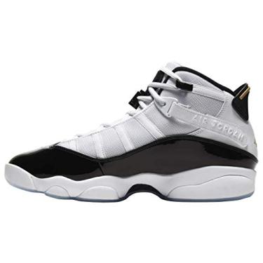 Imagem de Tênis masculino Jordan Air com 6 anéis, branco/preto/dourado metálico, White/Black/Ice-metallic Gold, 10