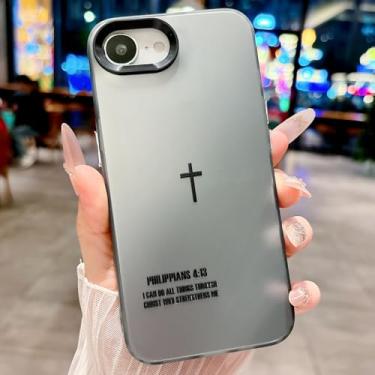 Imagem de HYUEKOKO Capa de telefone com estampa de letras para iPhone 16e, capa simples com design bonito de estética e moda, capa fina de TPU macio à prova de choque para meninas, mulheres e homens - preta
