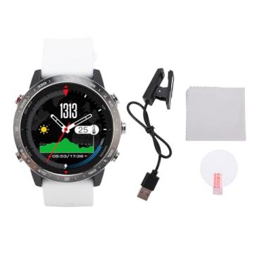 Imagem de Relógio inteligente redondo esportivo, corrida, natação, smartwatch com tela de 1,3 polegadas, 50 metros à prova de água para exercícios ao ar livre, entusiastas do mergulho, (Branca)