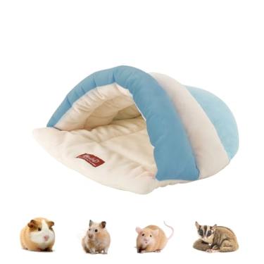 Imagem de Esconderijo de hamster e cama de porquinho-da-índia, esconderijo de hamster semifechado, caverna dormindo de animais pequenos, lavável na máquina, esconderijos de porquinho-da-índia para chinchila