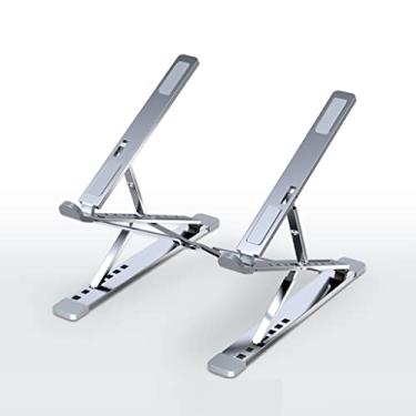 Imagem de Suporte de laptop ajustável de alumínio para suporte de tablet, suporte de notebook, mesa e laptop almofada de resfriamento (cor: A) (B)