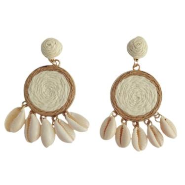 Imagem de Brinco Boho Chic Tropical com Búzios Moda Verão