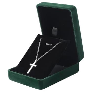 Imagem de Beebeecraft Colar de veludo, caixa de joias, pingente, caixa de presente, pulseira, anel, brinco, armazenamento de joias, caixa de exibição para proposta de casamento, noivado, aniversário