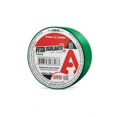 Imagem de Fita Isolante Adere Colorida 19mmx10m Verde