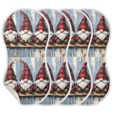 Imagem de Wassud Três panos de musselina de gnomo para arrotos para bebês, pacote com 4, babadores de algodão, toalhas de rosto absorventes e macios para arrotos para meninos e meninas recém-nascidos