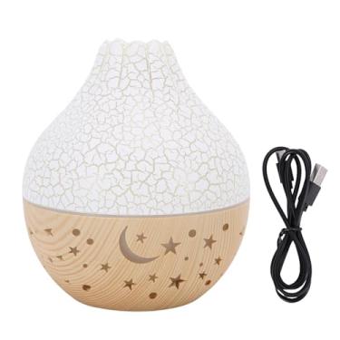 Imagem de banapoy Difusor de óleo Essencial, Umidificador de Difusor de Ar de Aromaterapia Ultrassônico Com Luzes LED de 7 Cores e Desligamento Automático, Silencioso para Ioga (Grão de madeira leve branco