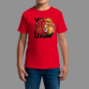 Imagem de Camisetas Infatil Básica Casual Moda Religiosa Manga Curta Yeshua Leon