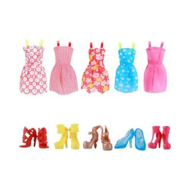 Imagem de Conjunto De Roupas Para Boneca Barbie DIY Para Meninas, Traje Feito À 