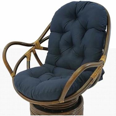 Imagem de Almofadas de substituição para cadeiras de balanço, assentos grossos e sólidos para cadeiras giratórias, reclináveis ​​e dobráveis ​​de vime, para uso interno e externo em varandas e pátios.