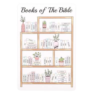 Imagem de 8 folhas de adesivos para leitura de livros da Bíblia, prateleira de livros bíblicos, etiquetas de rastreamento de página para colorir, acessórios suprimentos para estudo das escrituras diário e uso