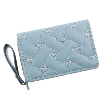 Imagem de Carteiras femininas fofas carteira feminina bolsa rosa carteira feminina pequena carteira feminina bolsas, Azul, One Size