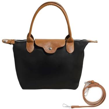 Imagem de Mini bolsa transversal feminina pequena de nylon, bolsas leves com alça ajustável, Preto, X-Small