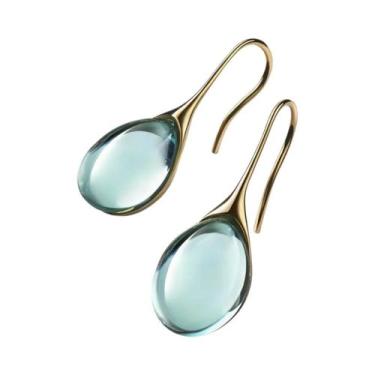 Imagem de Brincos De Cristal Com Inlay De Ouro, Gancho De Pedra Natural Para Mul