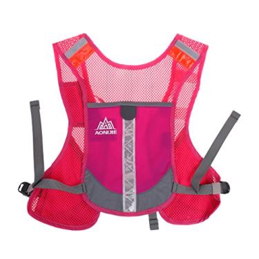 Imagem de Adjustable Hydration Pack Vest for Running with 2 Water Bottle Holders Sturdy Buckles & Pocketcoding/1416 ( Color : Rose Red , Size : 40x34cm )
