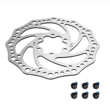 Imagem de Chiffonade Disco de freio de bicicleta de 140 mm - Rotor de aço inoxidável de 6 parafusos para bicicletas de estrada e scooters elétricas, durável e ajuste universal (5,5 polegadas, trava central de