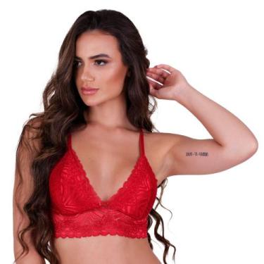 Imagem de Sutiã sem Bojo de Renda Cropped Isis - NAKA MODAS, Vermelho, GG