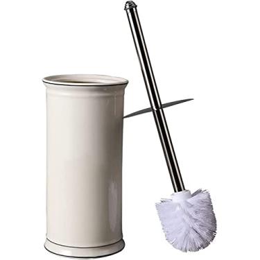 Imagem de Conjunto de escova de vaso sanitário de cerâmica para banheiro doméstico escova de vaso sanitário de cabo longo com base escova de limpeza durável suporte de escova de banheiro