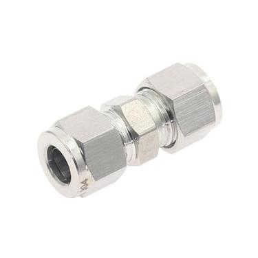 Imagem de 1 peça de diâmetro variável 3 ~ 12 mm tubo OD duplo virola acoplador de encaixe de compressão reta SS 304 conector de tubo de aço inoxidável (8 mm-10 mm)