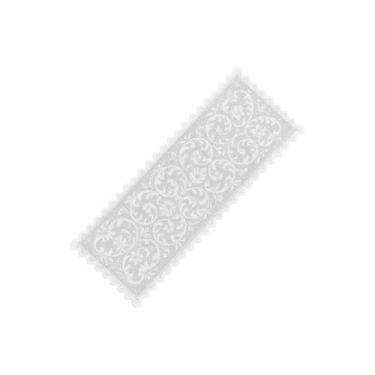 Imagem de Caminho de Mesa Retangular em Renda Branco, 100% Poliéster, 138 x 38cm, Design Sofisticado