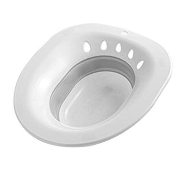 Imagem de Banho de assento para vaso sanitário colapsível dobrável e reutilizável bacia quadril com furos drenagem transbordamento cuidados pós-parto feridas hemorróides mulheres grávidas idosos pacientes perin